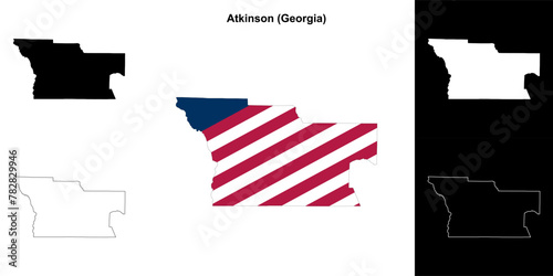 Atkinson County (Georgia) outline map set photo