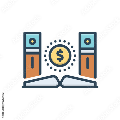 Color illustration icon for tuition cost