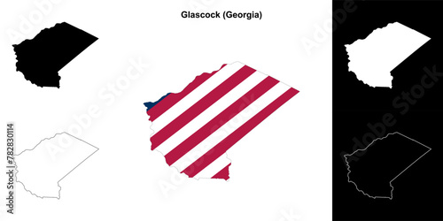 Glascock County (Georgia) outline map set photo