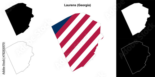 Laurens County (Georgia) outline map set photo