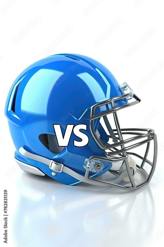 Fototapeta premium A blue football helmet with the letters VS on it