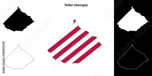 Telfair County (Georgia) outline map set photo