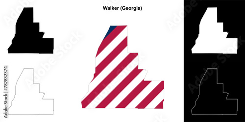 Walker County (Georgia) outline map set