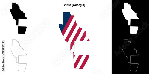 Ware County (Georgia) outline map set