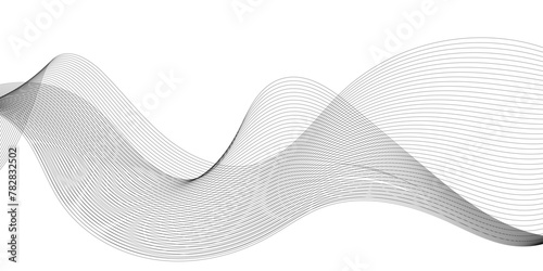 Digital futuristic technology concept banner background. Wave business curve lines on transparent background. Abstract wavy ocean line and future technology, business, voice, sound, music, poster, ban