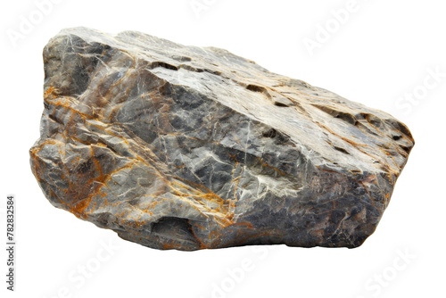 Large heavy rock stone isolated on background, flying rock in the space, natural giant boulder for decoration in garden yard.