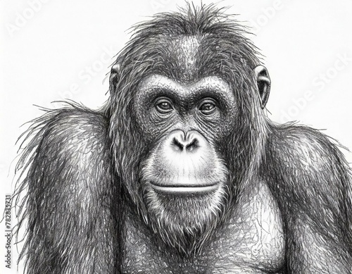 Close-up of the face of an orangutan