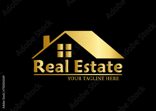 real estate concept logo design template