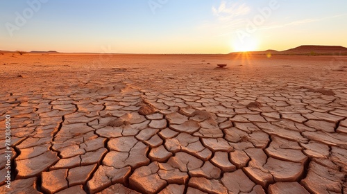 Arid desert floor with fissures