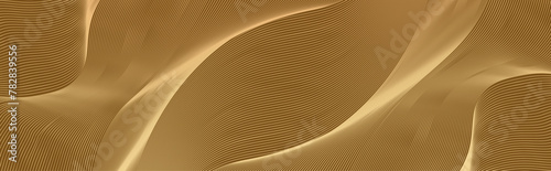 Luxury Horizontal abstract gold wavy background design. Modern guilloche curves line pattern in premium colors. Monochrome golden stripe texture for banner, business card, backdrop, vector template