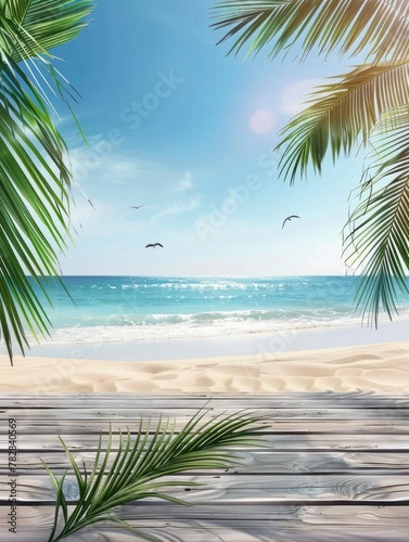 Realistic background for summer season and copy space - Realistic background for summer season and copy space - generative ai © Nia™