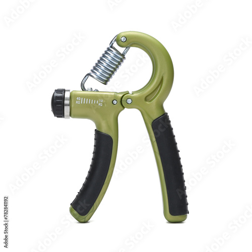 Foto Gym Hand Gripper for exercising strength isolated on White Background