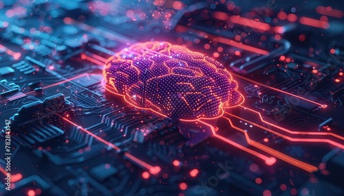Artificial Intelligence in Healthcare, Design an abstract composition symbolizing the role of artificial intelligence (AI) in healthcare, with neural networks, data algorithms, and diagnostic tools