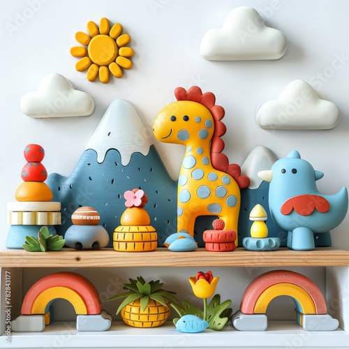 Colorful Children's Toys Displayed Against a Transparent Background photo