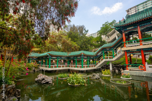 Canvas Print Wong Tai Sin Temple  , Famous Buddhist temple during morning sunny day in Hongko