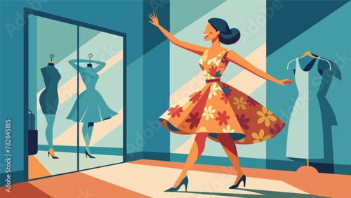 As she shimmies into a bright floral dress from the s a young woman twirls in front of the dressing room mirror of a thrift store. Shes