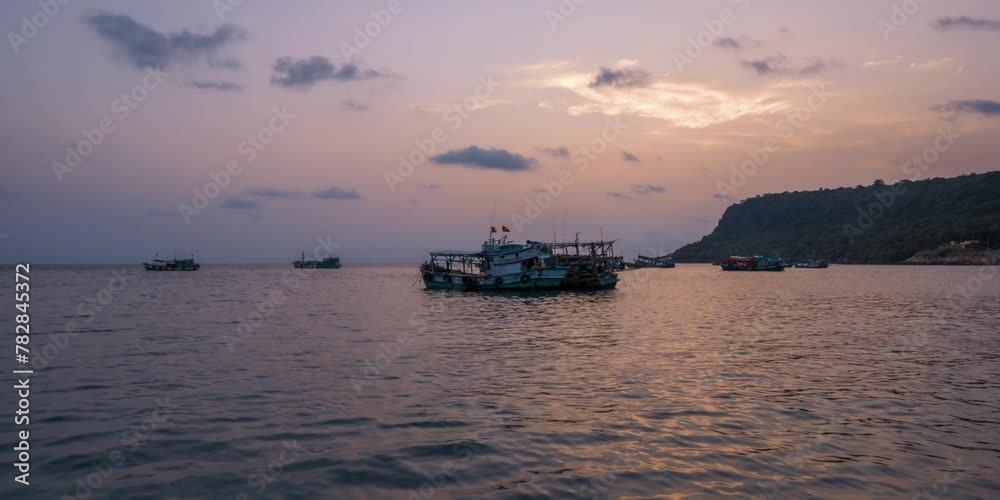 Timelapse sunset Tho Chau Island, Kieng Giang province,Viet Nam Timelapse sunset Tho Chau Island, Kieng Giang province,Viet Nam