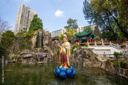 Wong Tai Sin Temple  , Famous Buddhist temple during morning sunny day in Hongkong : 26 March 2024 photo
