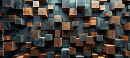 Rich brown wooden acoustic panel wall texture natural wood background with elegant design