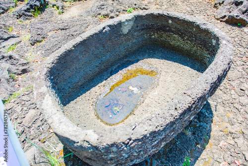 Stone tools in Leiqiong Global Geopark, Nanhaikou, China photo