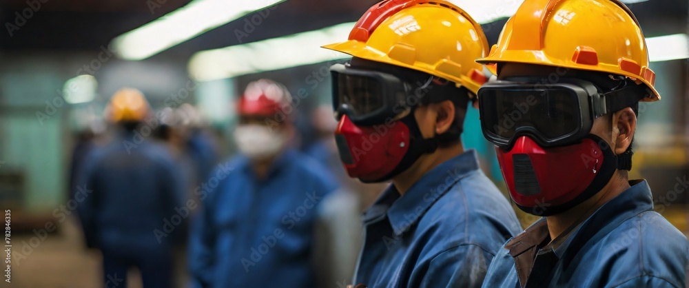 professional a gas mask engineer factory in protective uniform operating machine, Engineering worker in safety hardhat at warehouse industrial facilities, Heavy Industry Manufacturing professional a gas mask engineer factory in protective uniform operating machine, Engineering worker in safety hardhat at warehouse industrial facilities, Heavy Industry Manufacturing