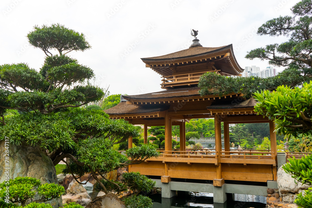 Nan Lian Garden , Beautiful Chinese garden during morning sunny day in Hongkong : 26 March 2024 Nan Lian Garden , Beautiful Chinese garden during morning sunny day in Hongkong : 26 March 2024
