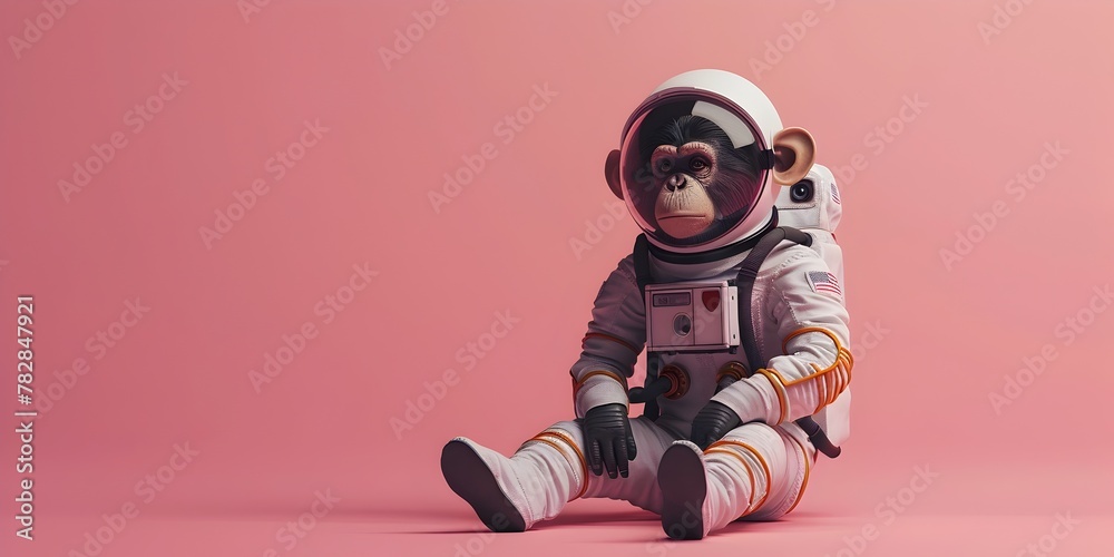 Intrepid Monkey Astronaut Pioneers the Enigmatic Realm of Mars Reaching for the Stars in a Captivating Cosmic Adventure