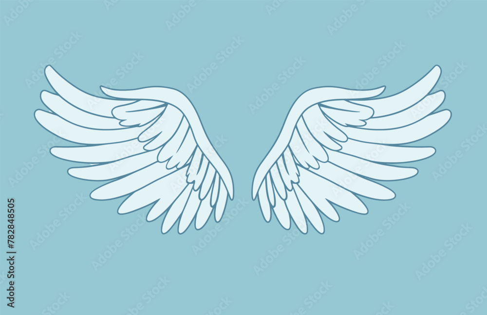 two white wings on a blue background two white wings on a blue background