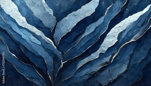 Wallpaper Mural abstract grunge decorative dark navy blue stone wall texture indigo on digital art concept, Generative AI. Torontodigital.ca