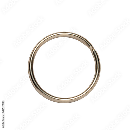Key holder elastic ring in iron, isolated on white