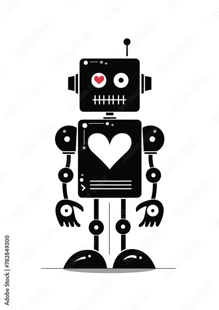 Fototapeta premium a robot with a heart on its chest