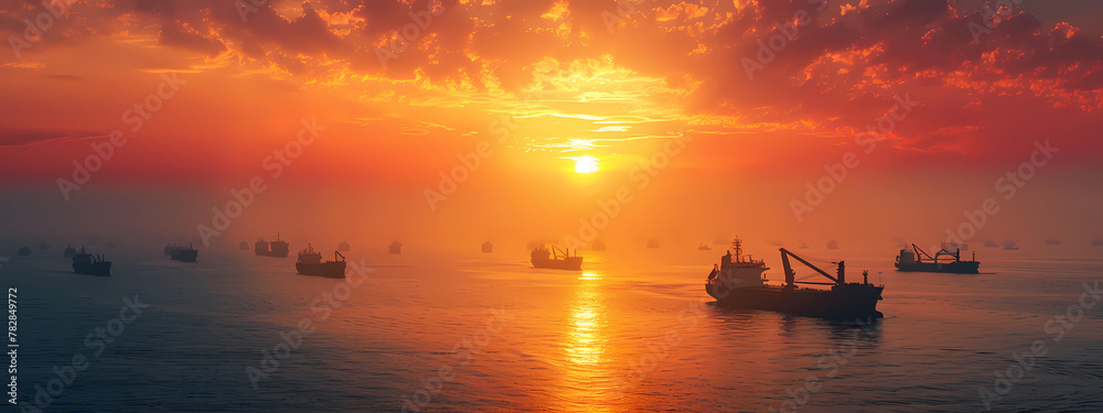 Voyage of Dusk: Navigating Through Sunset Seas