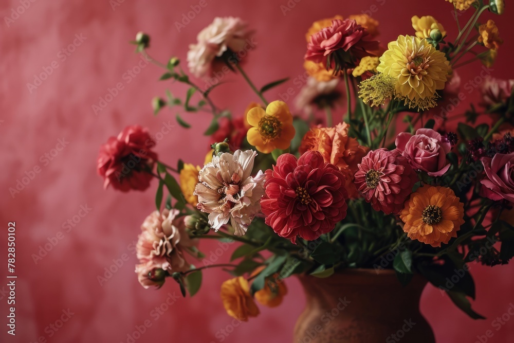 Obraz premium A Variety of Colorful Flowers in a Vase