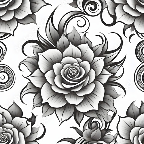 Black rose on White background