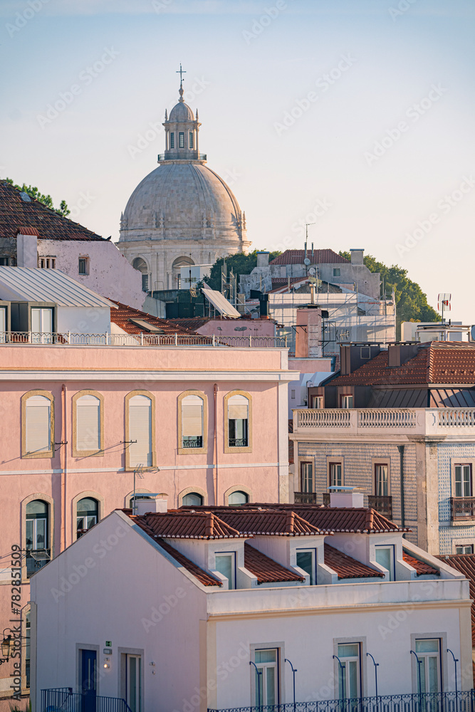 Sunrise view of the cityscape in Lisbon, the capital in Portugal.