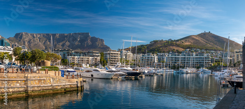 Victoria & Albert Water Front with Table mountain and Signal Hill in the background, Cape Town, South Africa