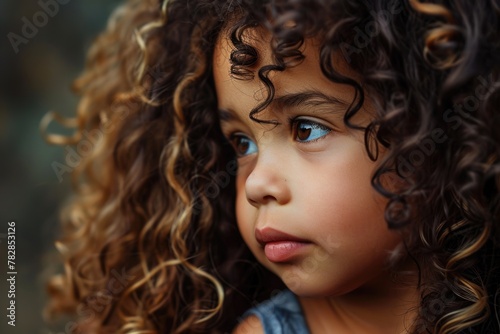 A Close-Up of a Curly-Haired Child Fictional Character Created by Generative AI.