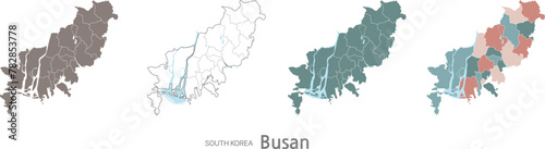 High capacity map of Busan Metropolitan City, South Korea (Busan)