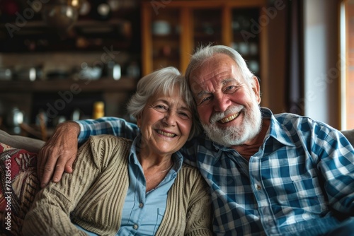 The Aging Couple - Old Man and Old Woman Posing for a Photo Fictional Character Created by Generative AI.