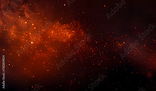 Flame of fire with sparks on a black background