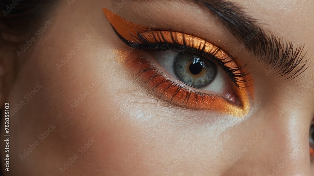 Obraz premium Close-up of woman's makeup. Close-up of young woman's eyes
