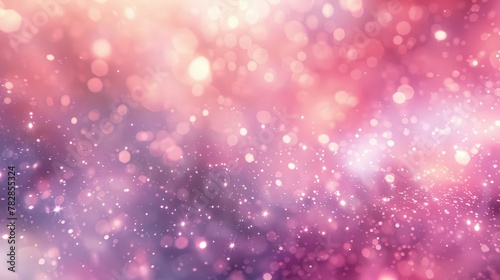 A blurred background in pastel pink, with a holographic overlay that sparkles faintly, resembling a distant, mystical galaxy. The effect is peaceful and enchanting. 