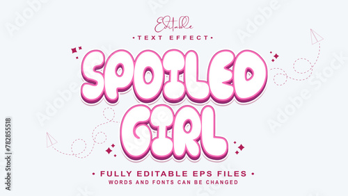 sticker style spoiled girl text effect