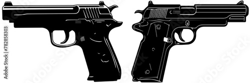 illustration of an background with pistol and bullets