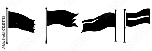black and white flag vector illustration photo