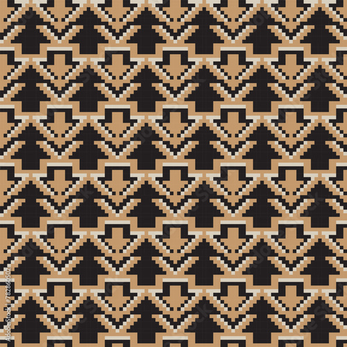 Neutral Colour Christmas Fair Isle Seamless Pattern Design