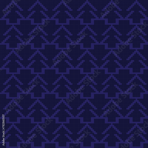Blue Christmas Fair Isle Seamless Pattern Design