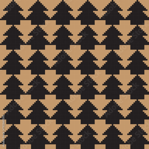 Neutral Colour Christmas Fair Isle Seamless Pattern Design