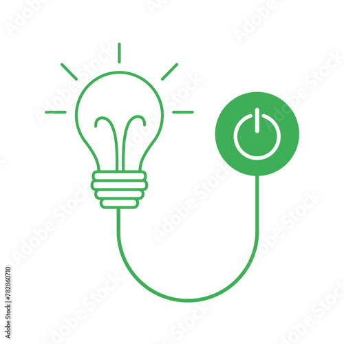 Turn off the light. Save energy concept. Touch shutdown symbol. Vector