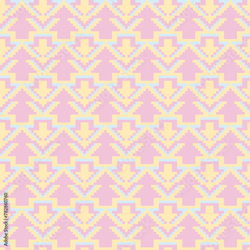 Pastel Christmas Fair Isle Seamless Pattern Design